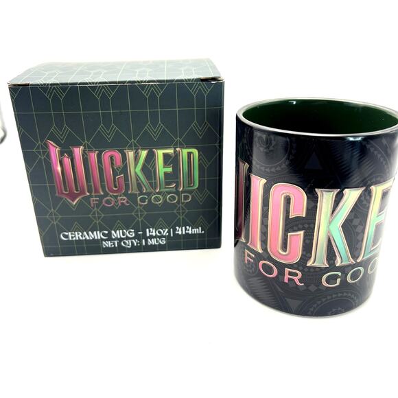 WICKED FOR GOOD Ceramic Mug 14 oz Keychain Bundle Universal Studios Promotional - Picture 1 of 9